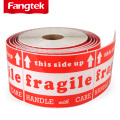 1x3 inch red self adhesive fragile shipping label sticker roll for warning handle with care